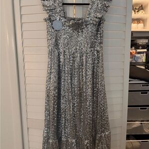 Hill House Silver Sequin Nap Dress Collectors Edition